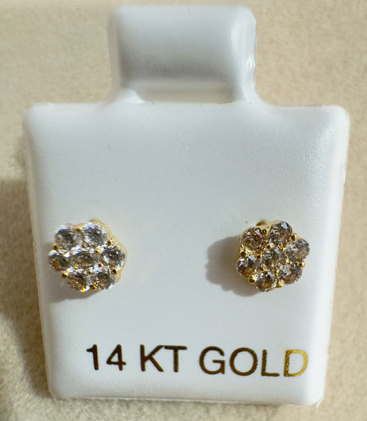 14k Gold balls medium Stud earrings 4 mm #