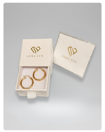 14K Gold Hoop Earrings round opacas - 25 mm