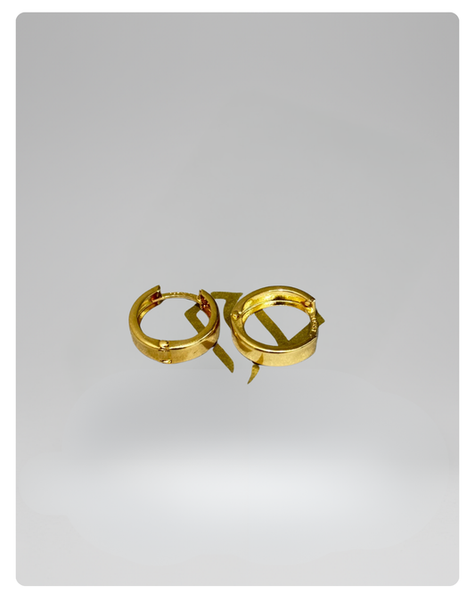 14k Gold dainty round hoops Earrings, 15mm