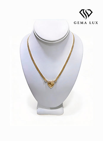 Solid 14K gold necklace Heart 20' #