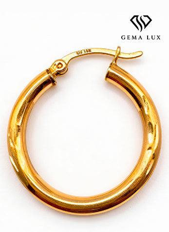 Aros de oro de 14 quilates redondos opacos - 25 mm