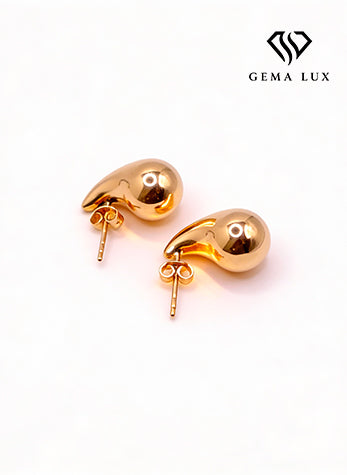 14k Gold Teardrop Stud Earrings #