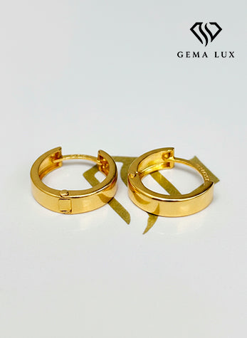 14k Gold dainty round  hoops  Earrings, 15mm