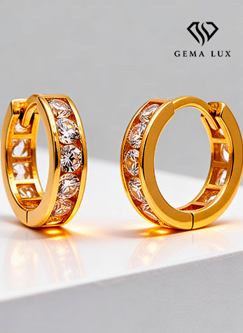 14k Gold danity round baby hoops earrings