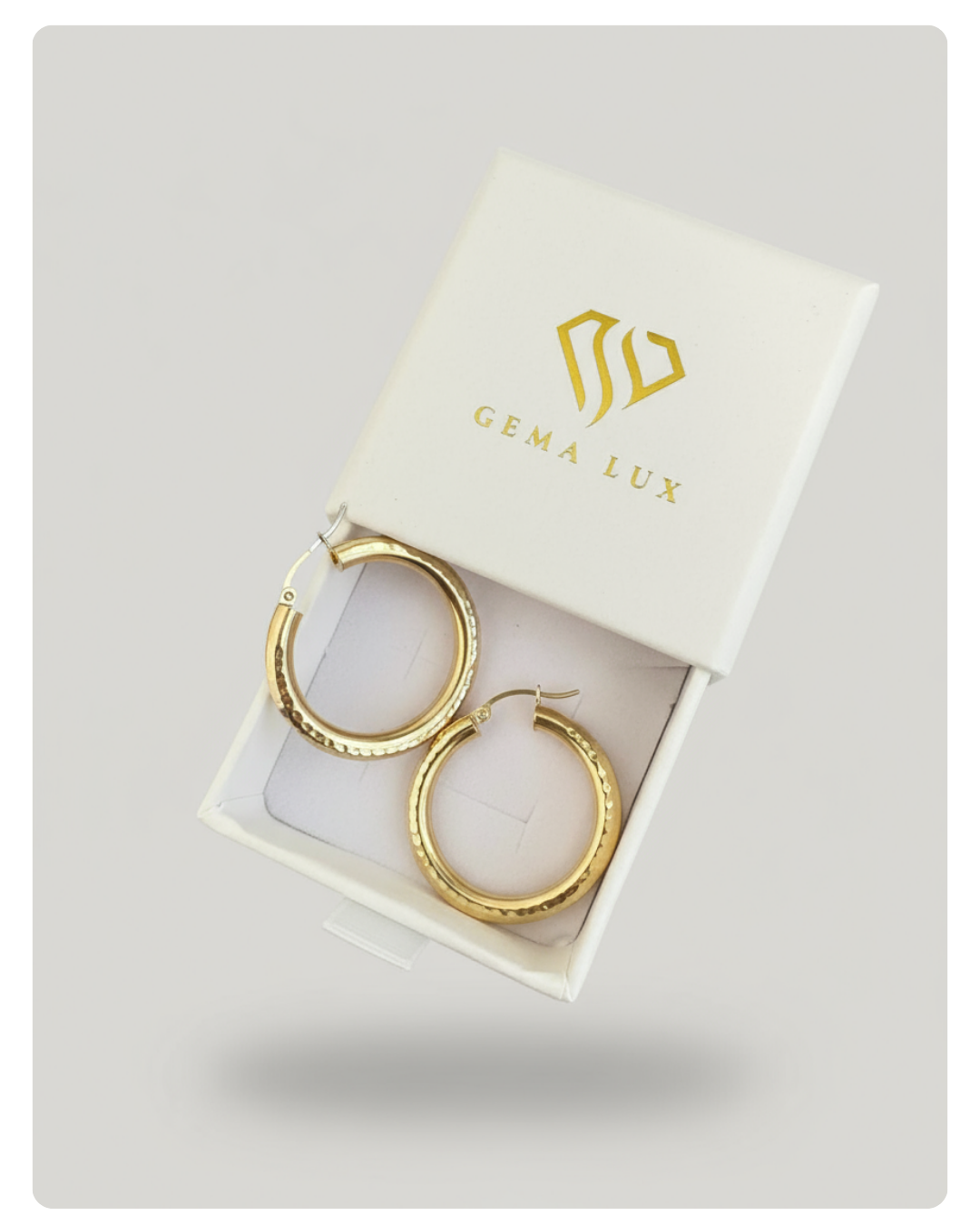 14k Gold dainity round  Hoop Earrings, 30mm textured
