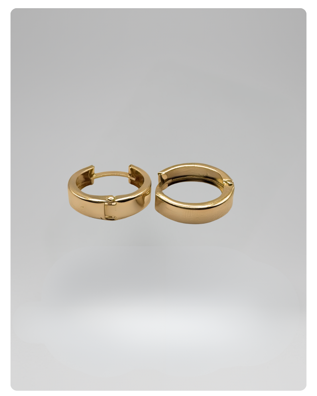 14k Gold dainty round  hoops  Earrings, 15mm