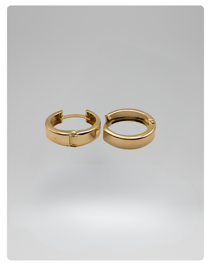 14k Gold dainty round  hoops  Earrings, 15mm