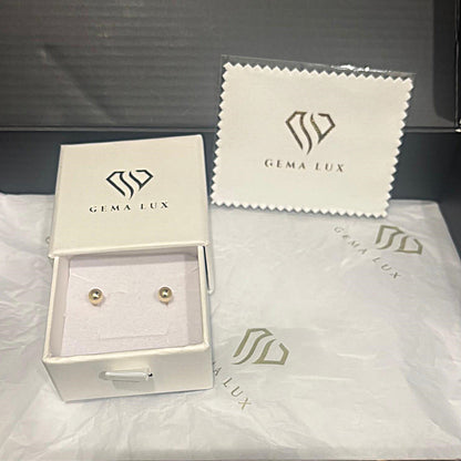 14k Gold balls medium Stud earrings 5 mm #