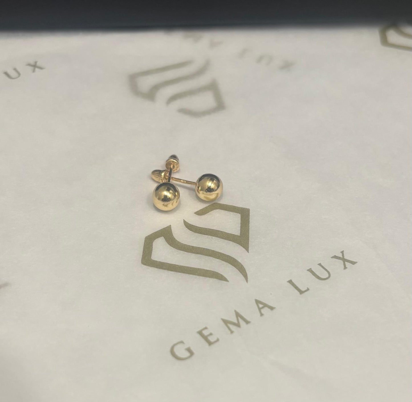 14k Gold balls medium Stud earrings 5 mm #