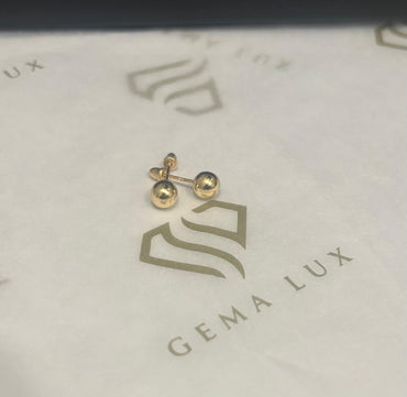 14k Gold balls medium Stud earrings 5 mm #