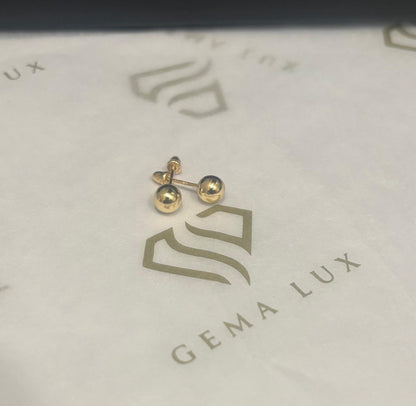 14k Gold balls medium Stud earrings 5 mm #