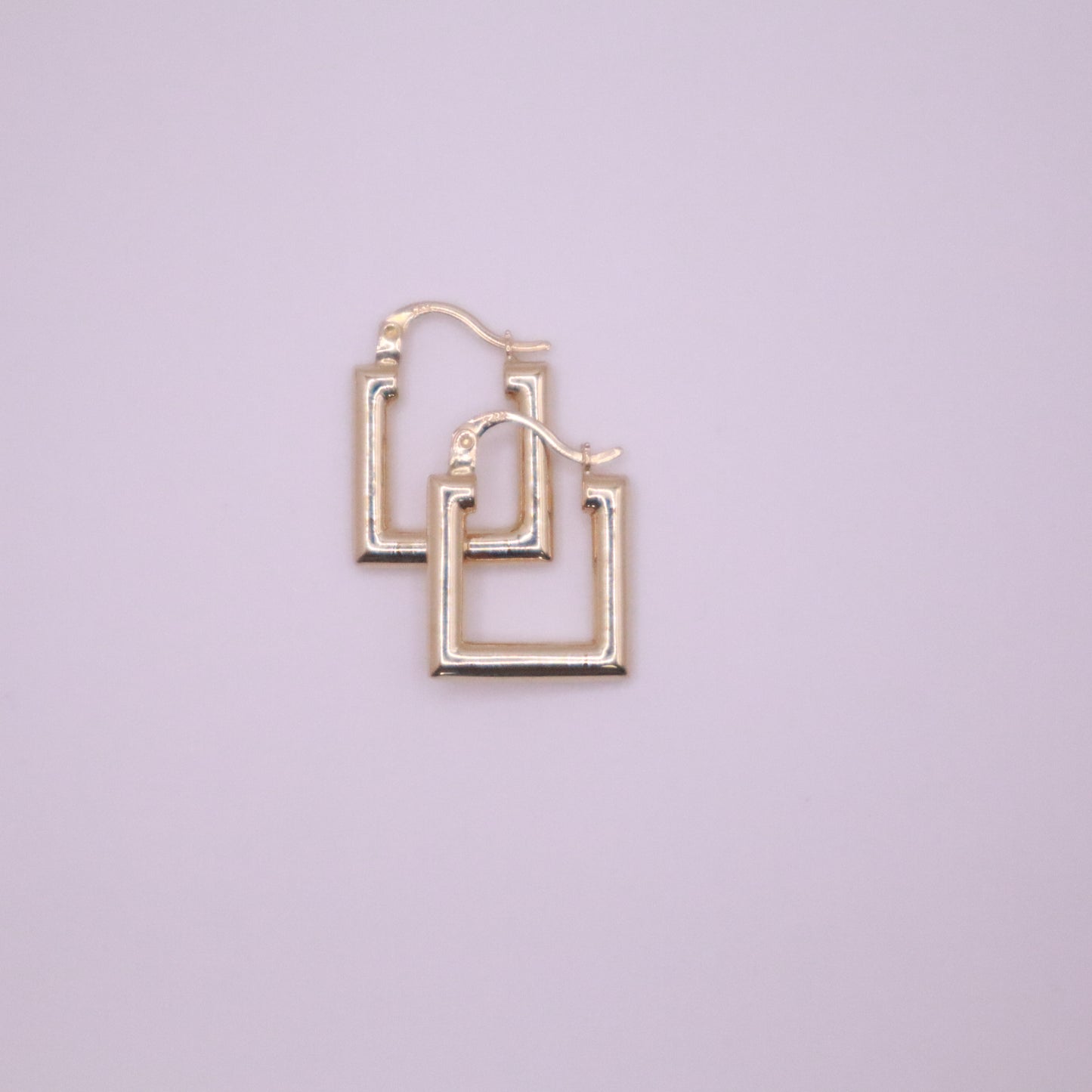 14k Gold square Hoop Earrings 15mm #