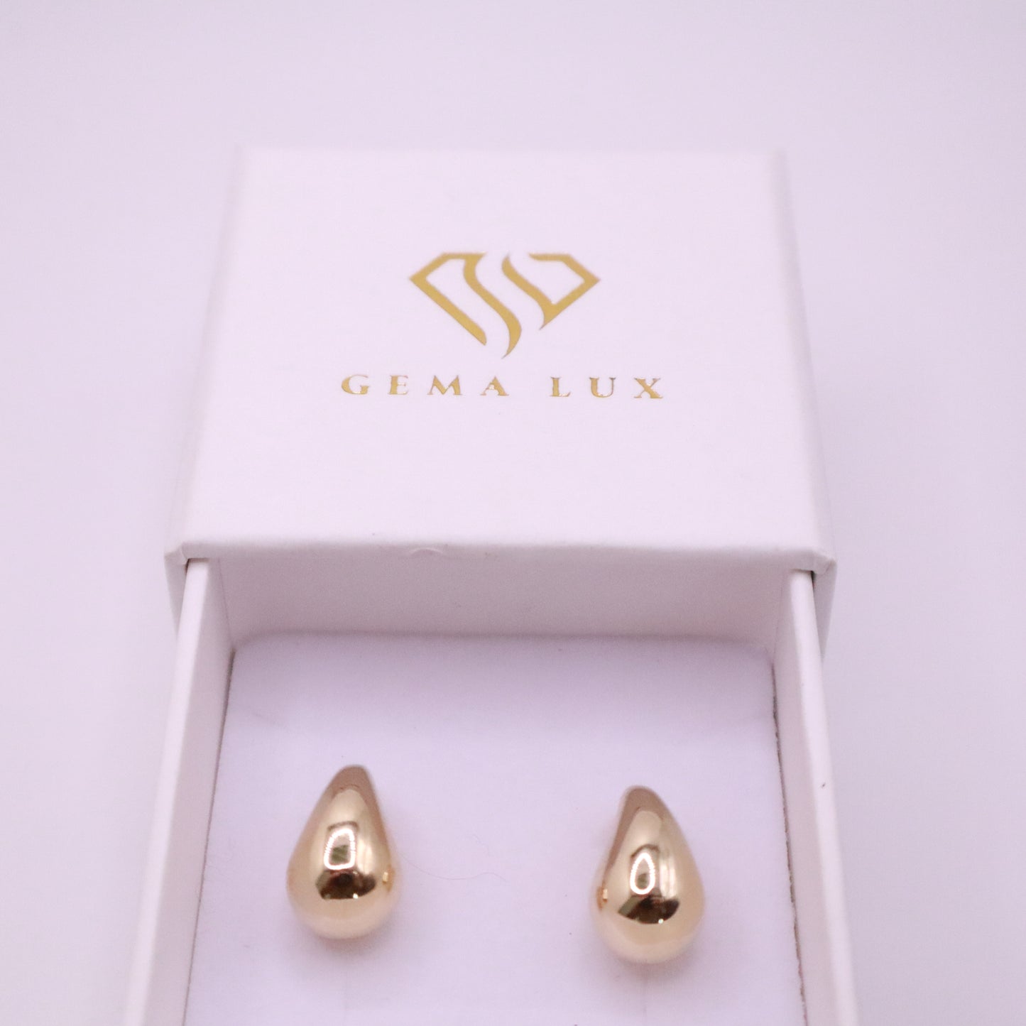 14k Gold Teardrop Stud Earrings #
