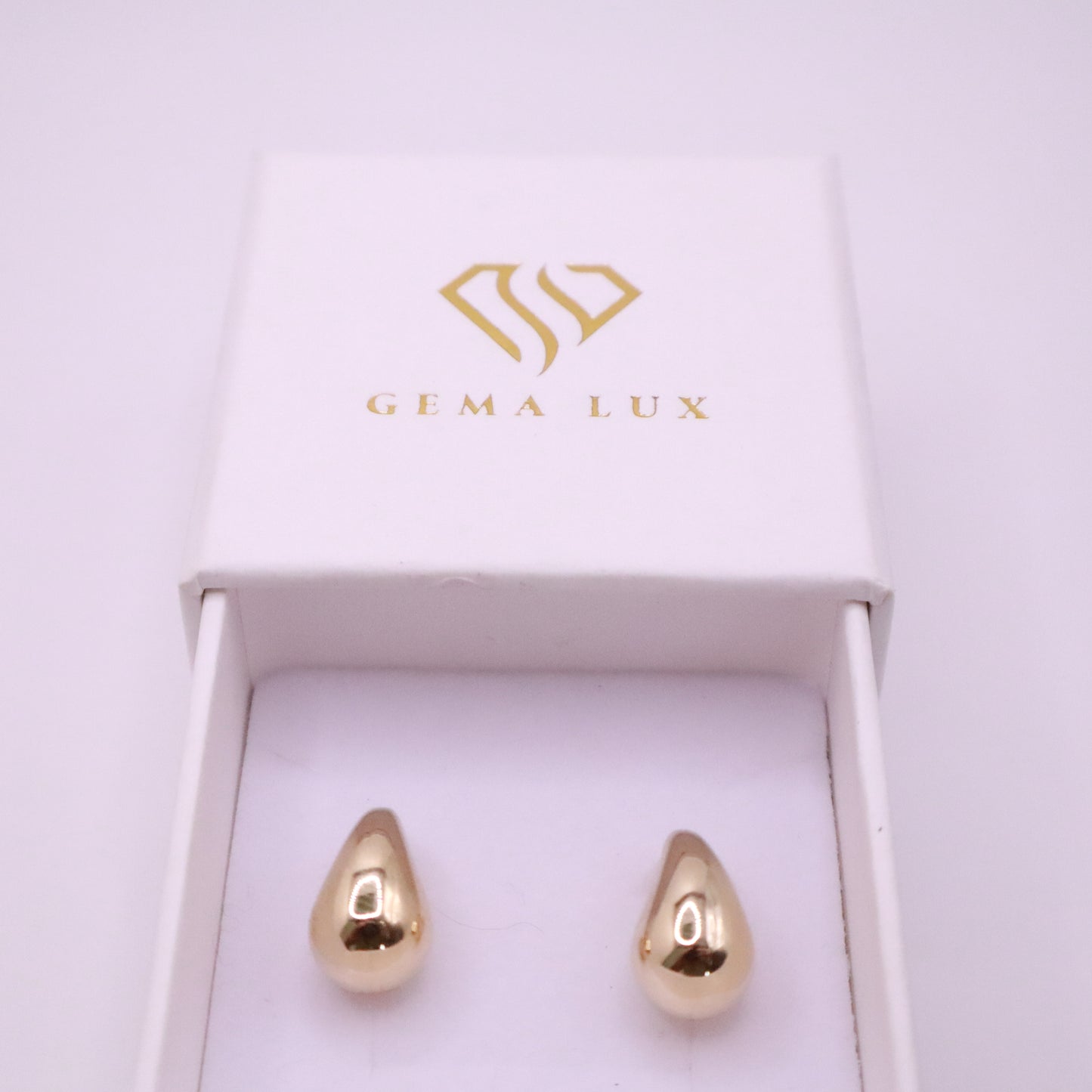 14k Gold Teardrop Stud Earrings #