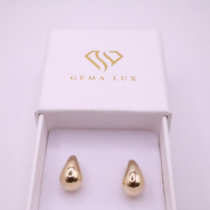 14k Gold Teardrop Stud Earrings #