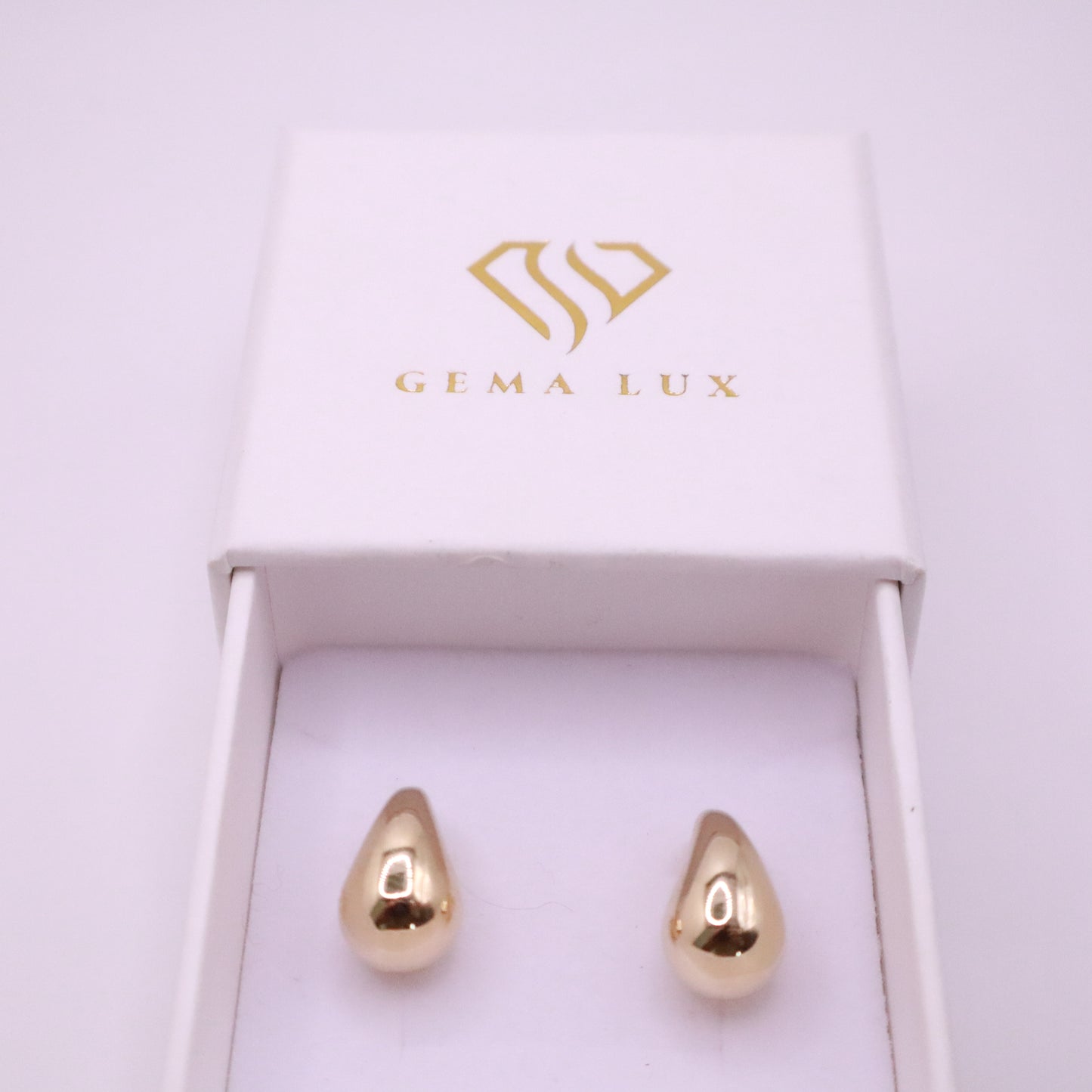 14k Gold Teardrop Stud Earrings #