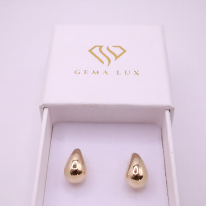 14k Gold Teardrop Stud Earrings #