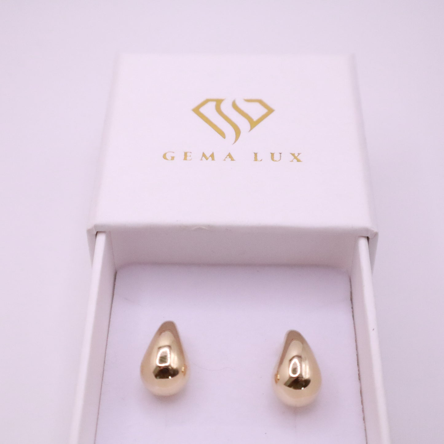 14k Gold Teardrop Stud Earrings #