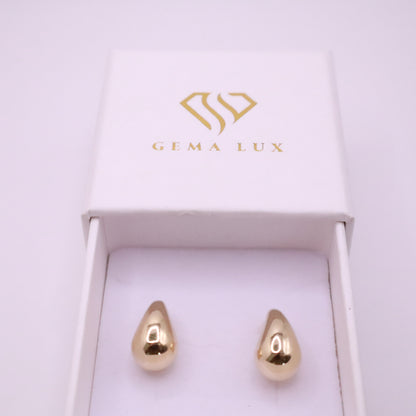 14k Gold Teardrop Stud Earrings #