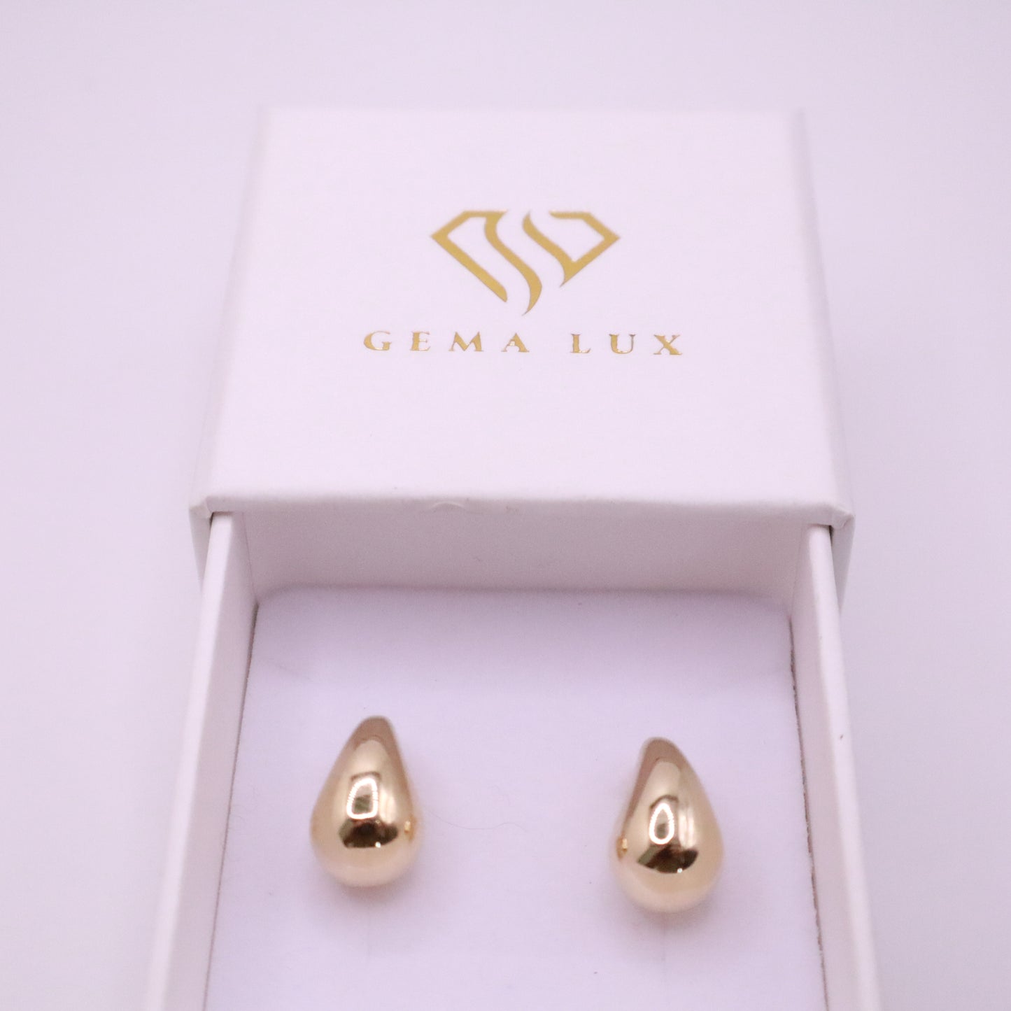 14k Gold Teardrop Stud Earrings #