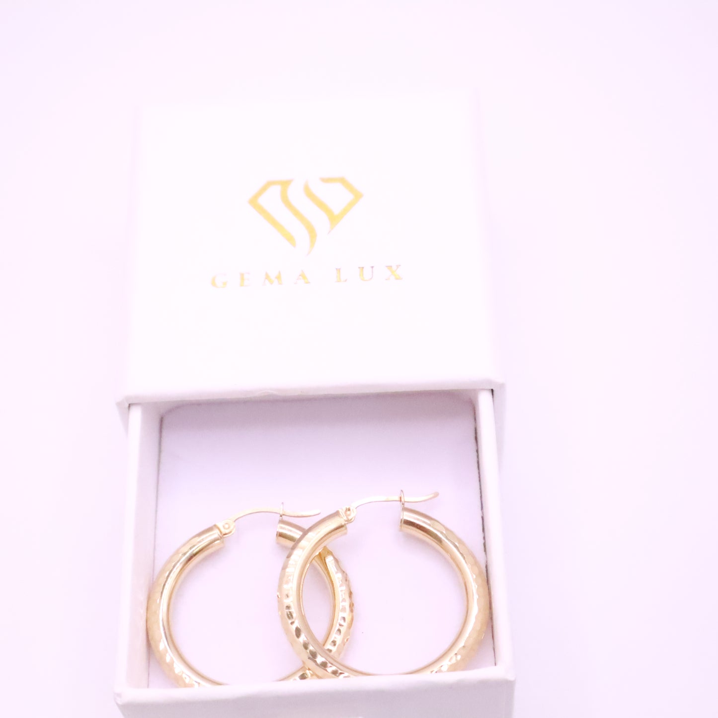 14k Gold dainity round  Hoop Earrings, 18mm textured #