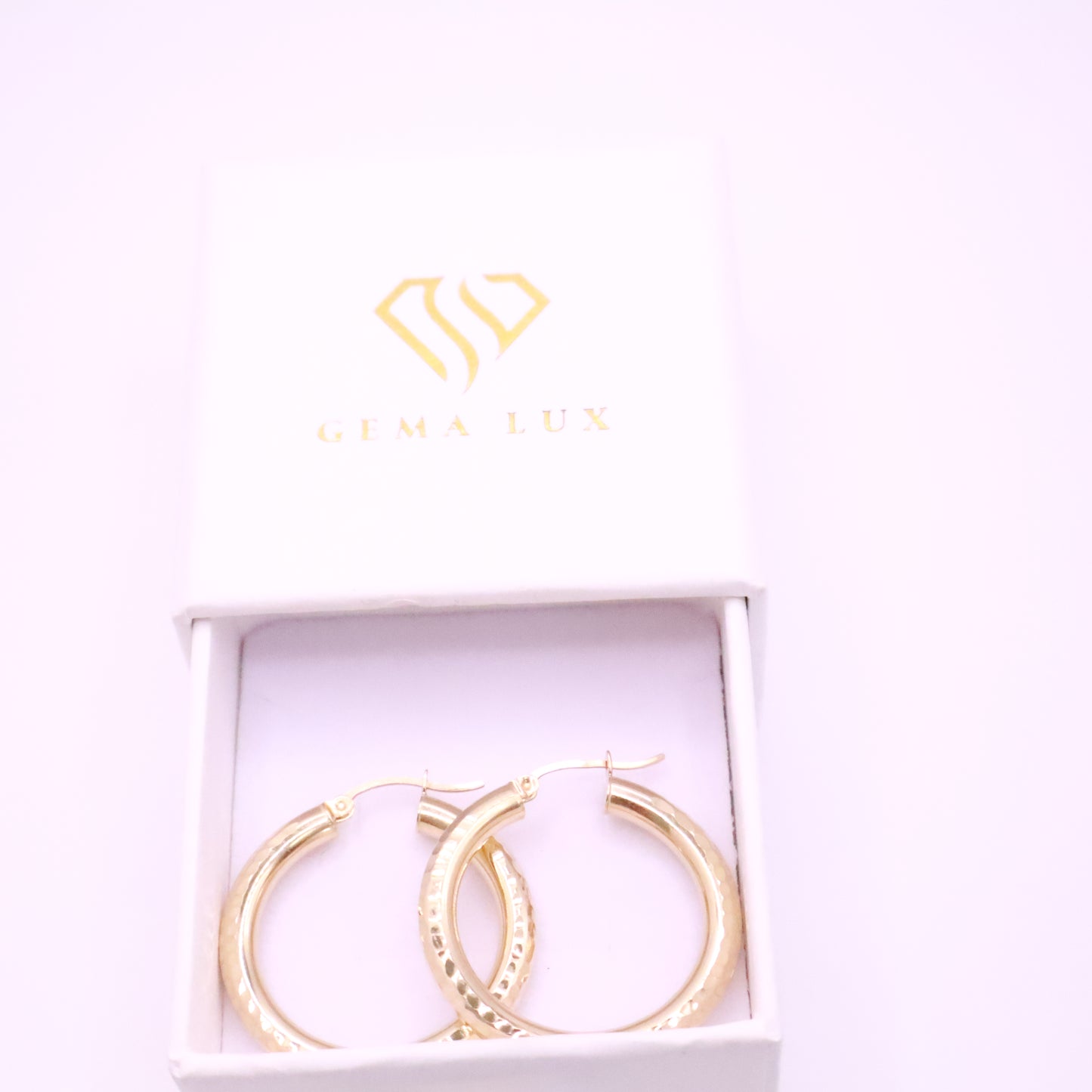 14k Gold dainity round  Hoop Earrings, 18mm textured #