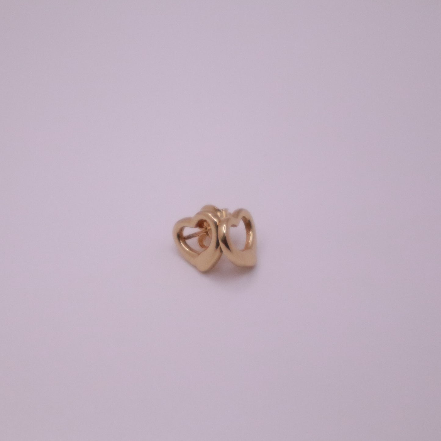 14K Gold Open Heart Earrings #