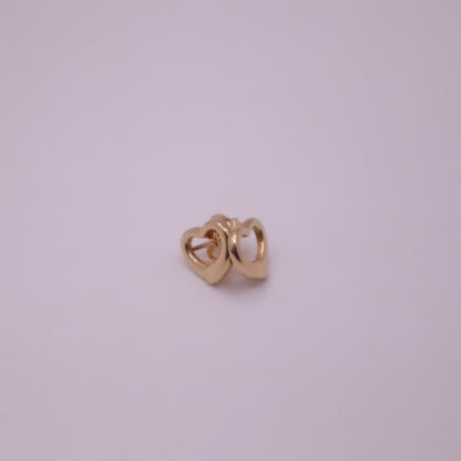 14K Gold Open Heart Earrings #