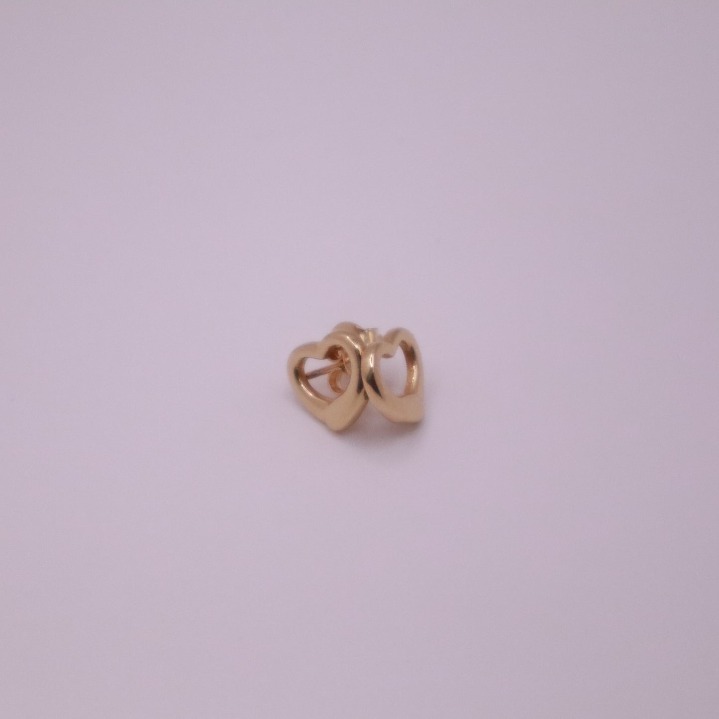 14K Gold Open Heart Earrings #