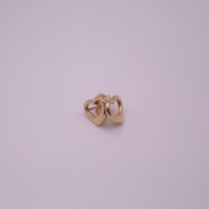 14K Gold Open Heart Earrings #