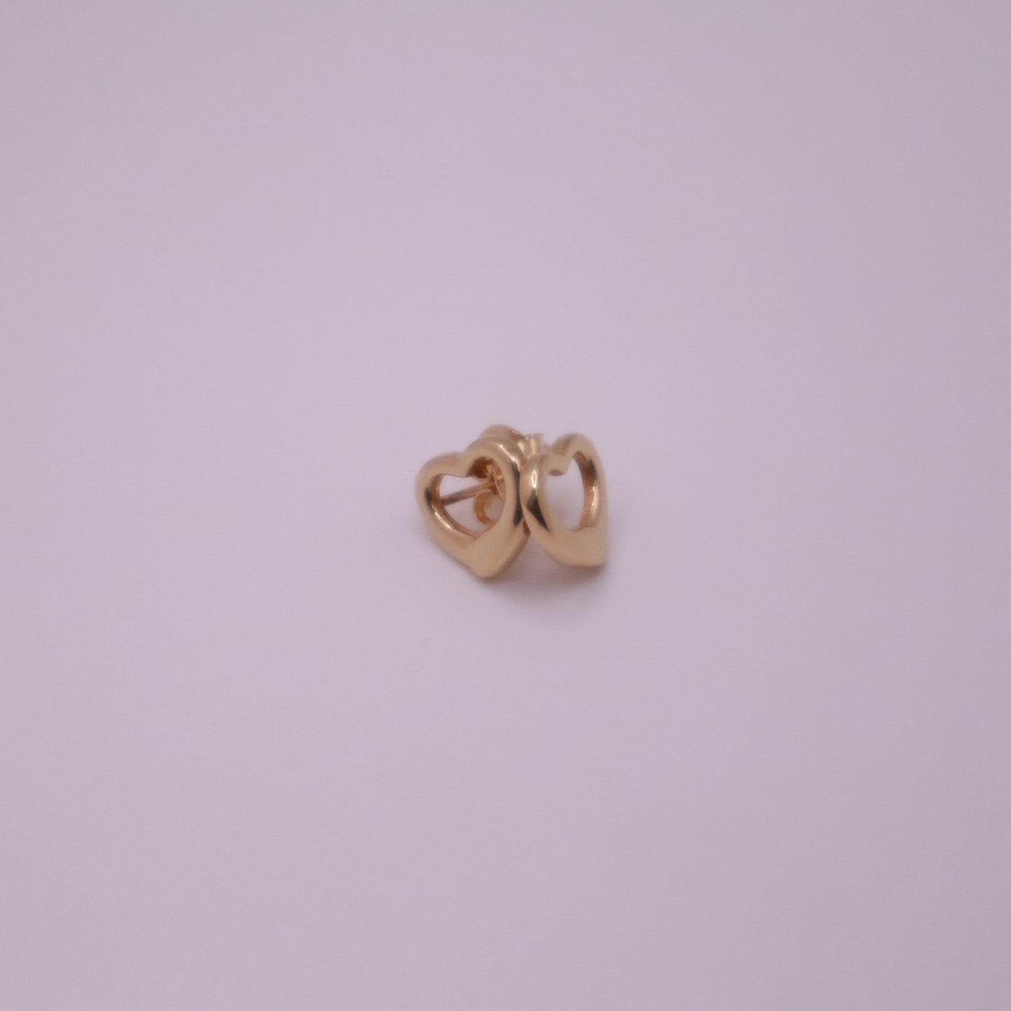 14K Gold Open Heart Earrings #