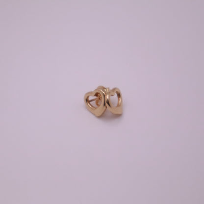 14K Gold Open Heart Earrings #