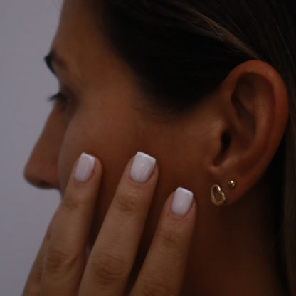 14K Gold Open Heart Earrings #