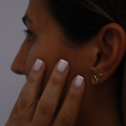 14K Gold Open Heart Earrings #