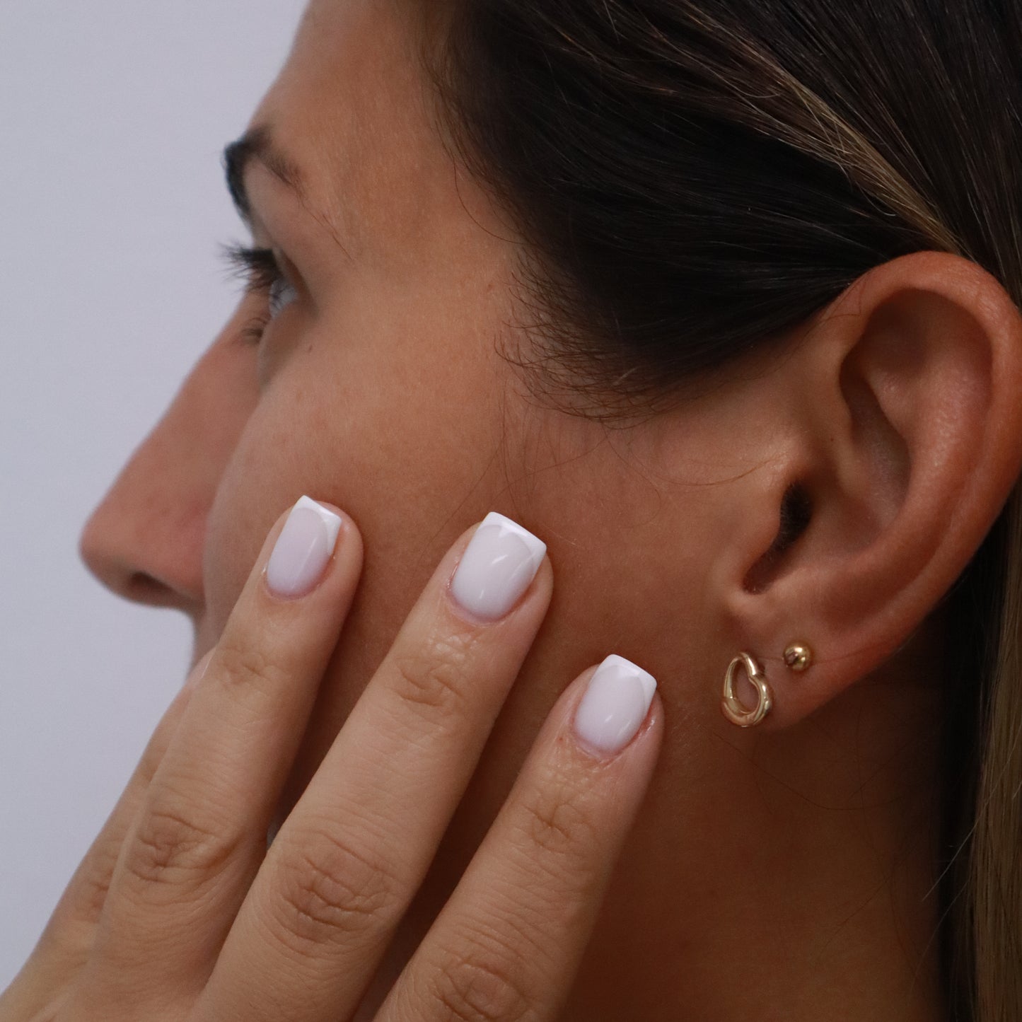 14K Gold Open Heart Earrings #