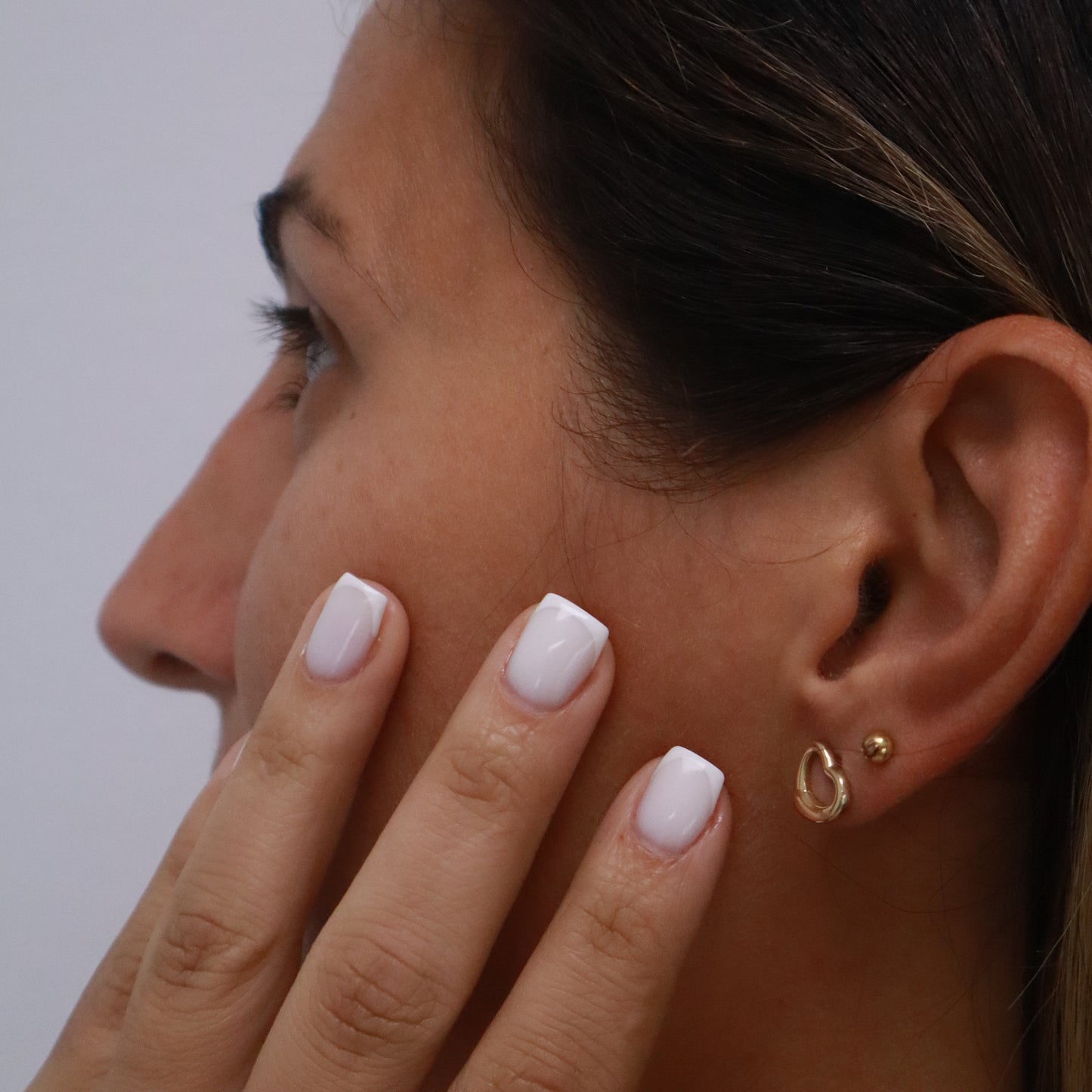 14K Gold Open Heart Earrings #