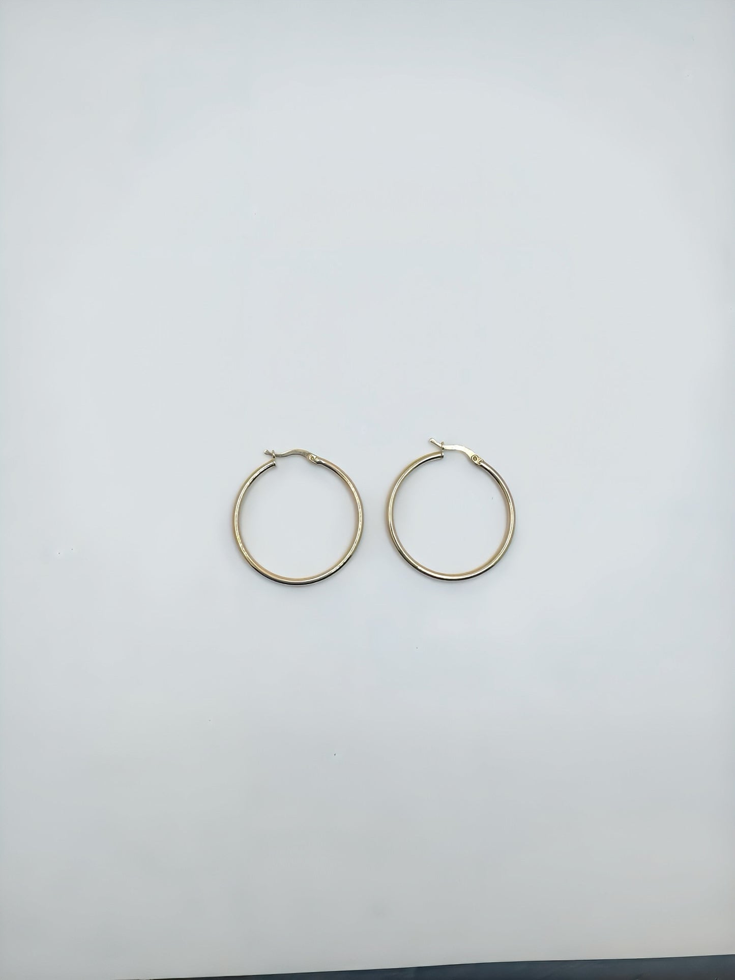 14k Gold round fine hoops  Earrings 35 mm #