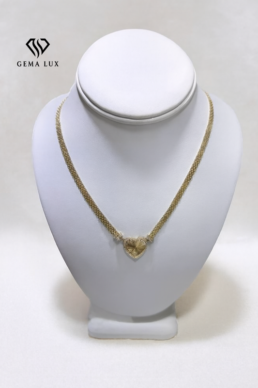 Solid 14K gold necklace Heart 20' #