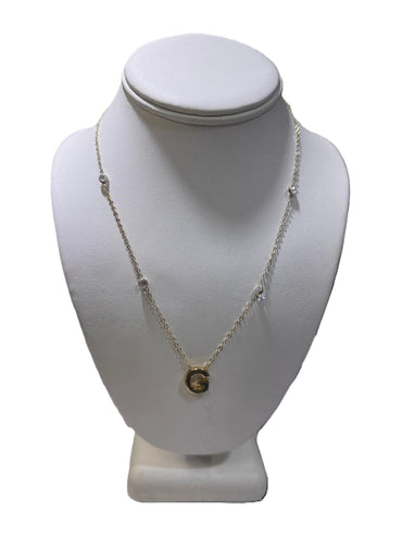 Solid 14K gold necklace with letter medium 18' #