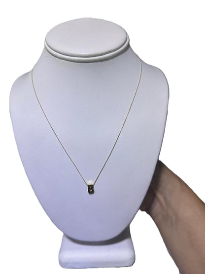Solid 14K gold necklace with letter small 18' #