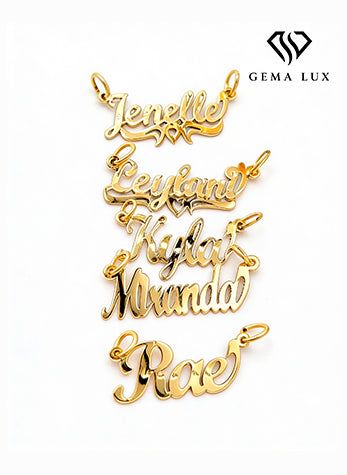 Solid 14K gold necklace with letter large 18'