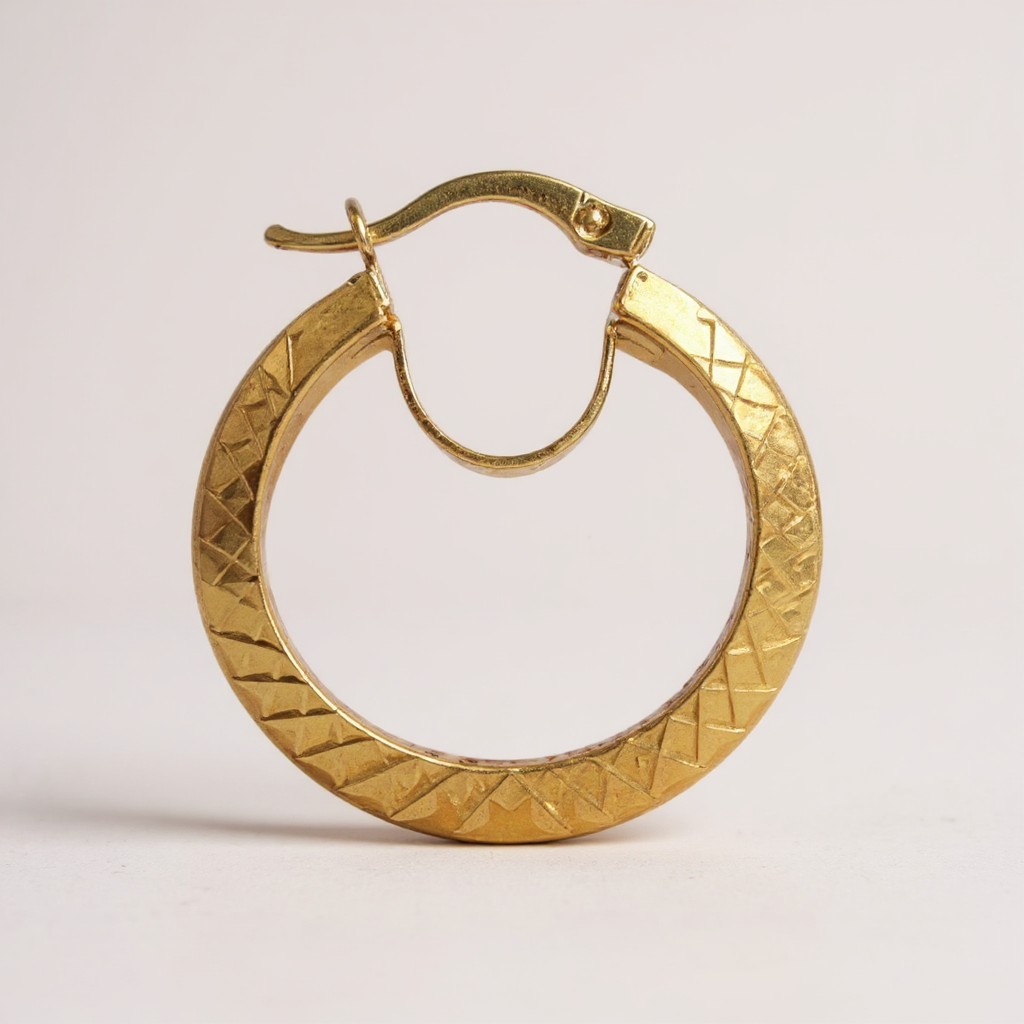 14 K Solid Gold hoop Earrings triangle shape 3 colors white-yellow-rose 25mm