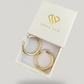 14k Gold dainity round  Hoop Earrings, 18mm textured