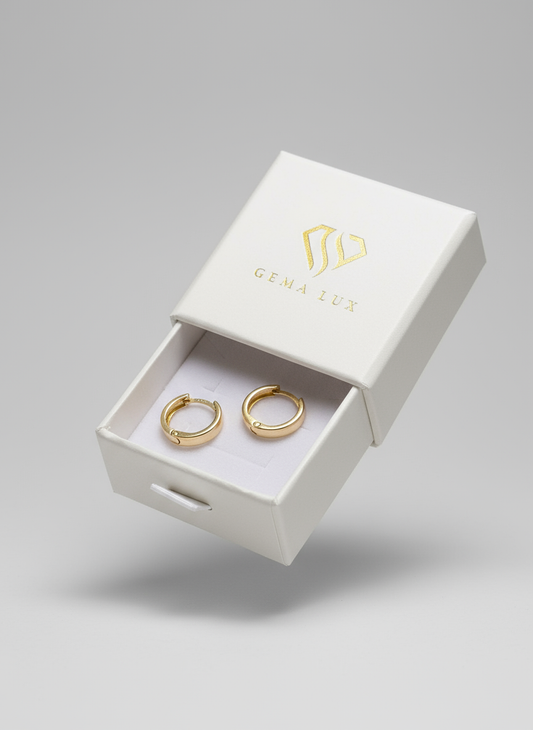 14k Gold dainty round  hoops  Earrings, 15mm