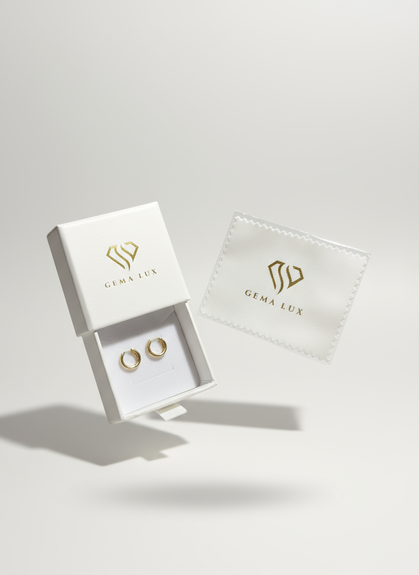 14k Gold danity round baby hoops earrings