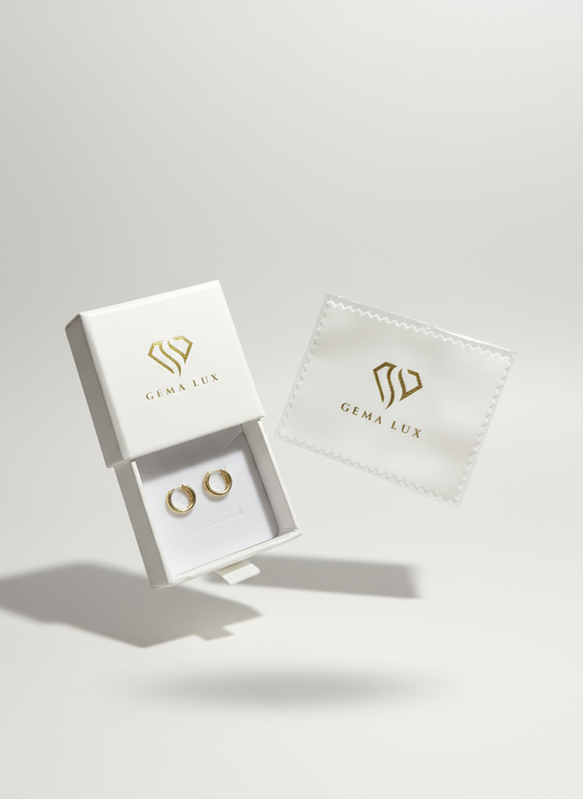 14k Gold danity round baby hoops earrings