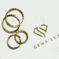 14k Gold round textured hoops earrings 14mm