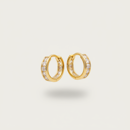 14k Gold danity round baby hoops earrings