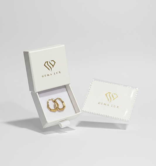 14k Gold hexagon hoops Earrings - 18mm