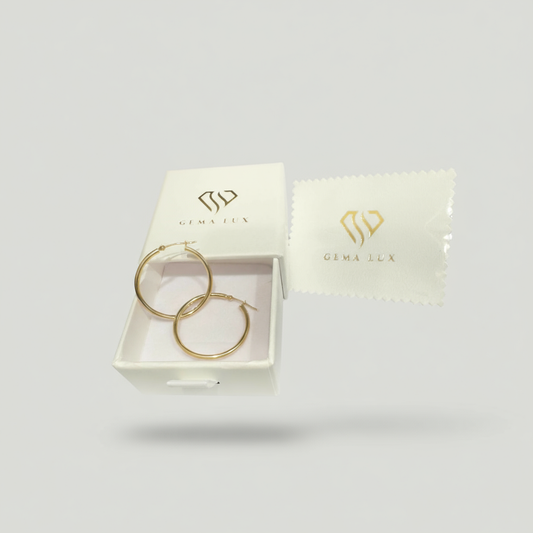 14k Gold Polished round fine  Earrings 30mm